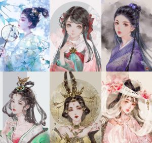 古风半厚涂头像插画教程【0576】-procreatechahua