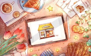 水果花卉+冷饮蛋糕procreate插画教程【0744】-procreatechahua