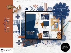 靛蓝色染料数字扎染的procreate笔刷【0232】-procreatechahua