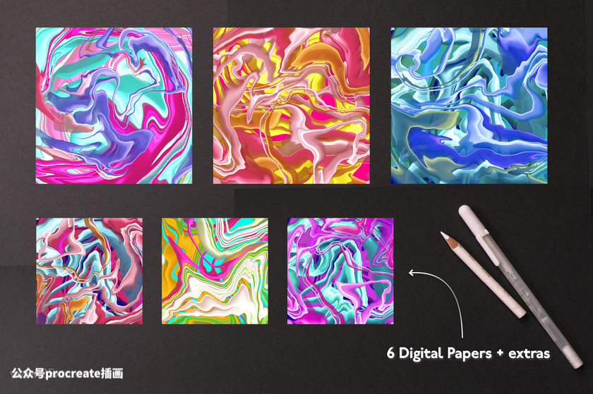 图片[7]-大理石纹理质感的procreate笔刷和背景图片素材【0230】-procreatechahua