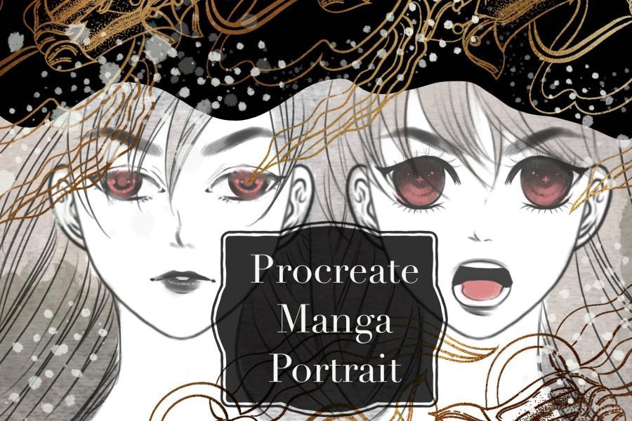 日式漫画风格的精致手绘肖像procreate笔刷【0394】-procreatechahua