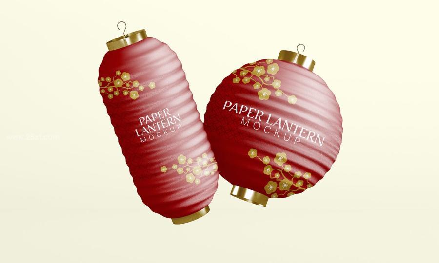 图片[2]-纸质的中国灯笼花纹图案设计展示psd样机【0821】-procreatechahua