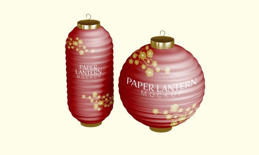 图片[3]-纸质的中国灯笼花纹图案设计展示psd样机【0821】-procreatechahua