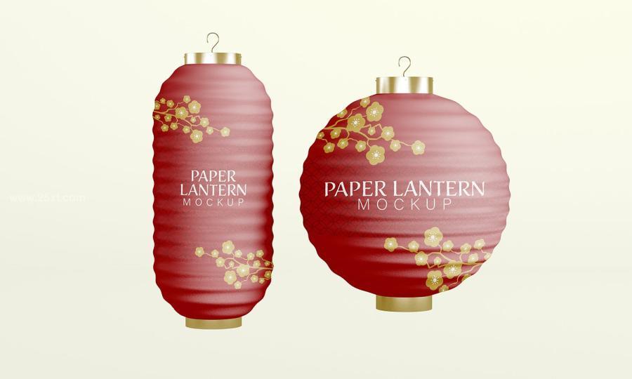 图片[4]-纸质的中国灯笼花纹图案设计展示psd样机【0821】-procreatechahua