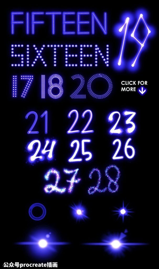 图片[9]-30个制作霓虹灯效果文字logo的Procreate笔刷【0233】-procreatechahua