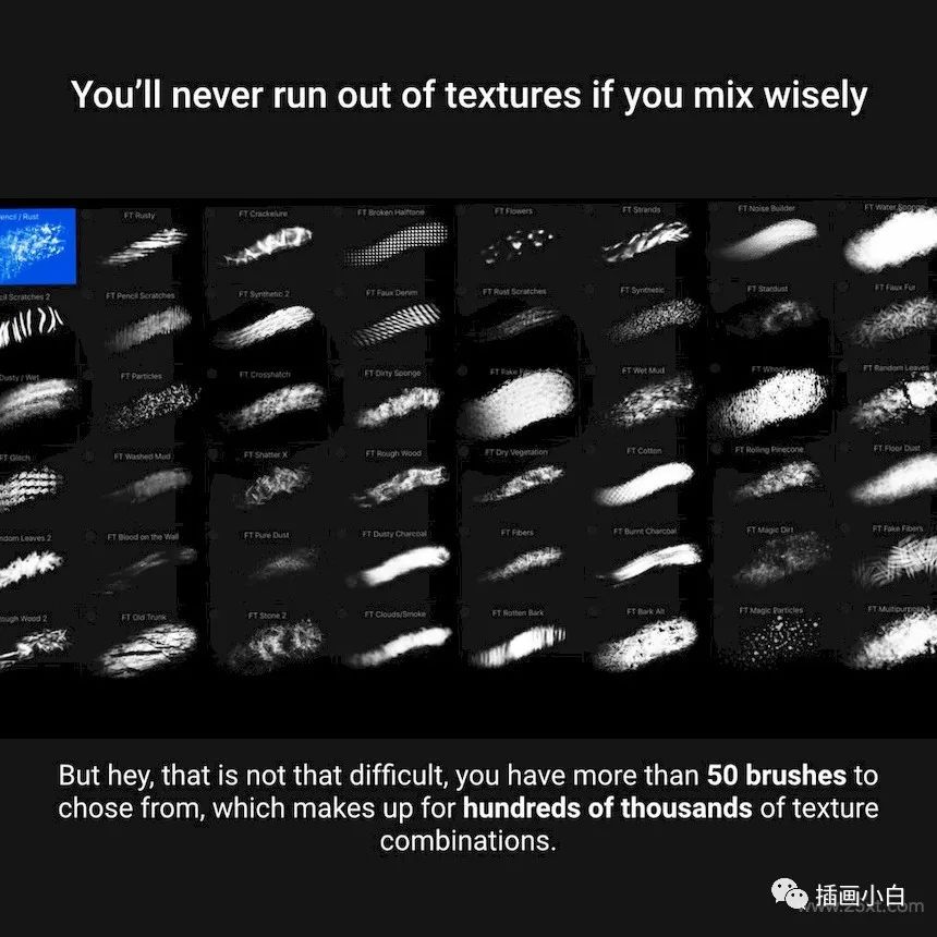 图片[2]-52款Procreate纹理笔刷【0127】-procreatechahua