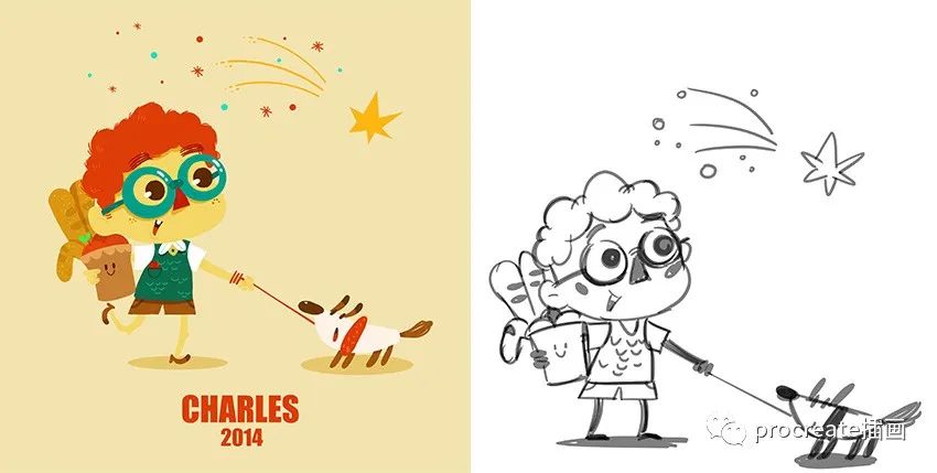 图片[3]-Q版欧美扁平风插画教程+Q版人物辅助线procreate笔刷【0132】-procreatechahua