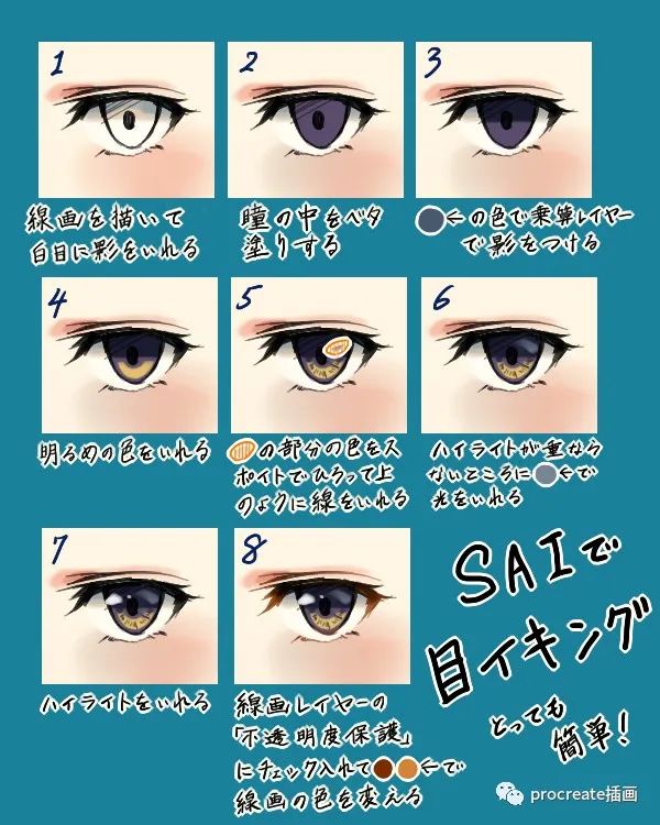 图片[4]-3000+张全网眼睛技法教程图片（包含P站画师）+5套54款眼睛辅助procreate笔刷【0138】-procreatechahua
