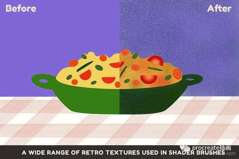 图片[2]-一组创意的美食阴影渐变纹理Procreate笔刷【0165】-procreatechahua