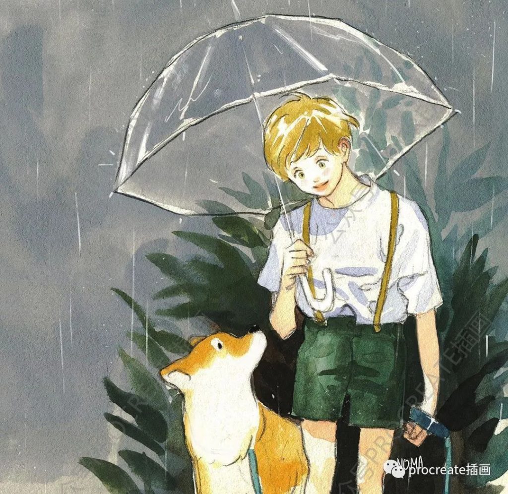 图片[2]-水彩绘画视频+水彩作品集+肌理procreate笔刷套装【0273】-procreatechahua