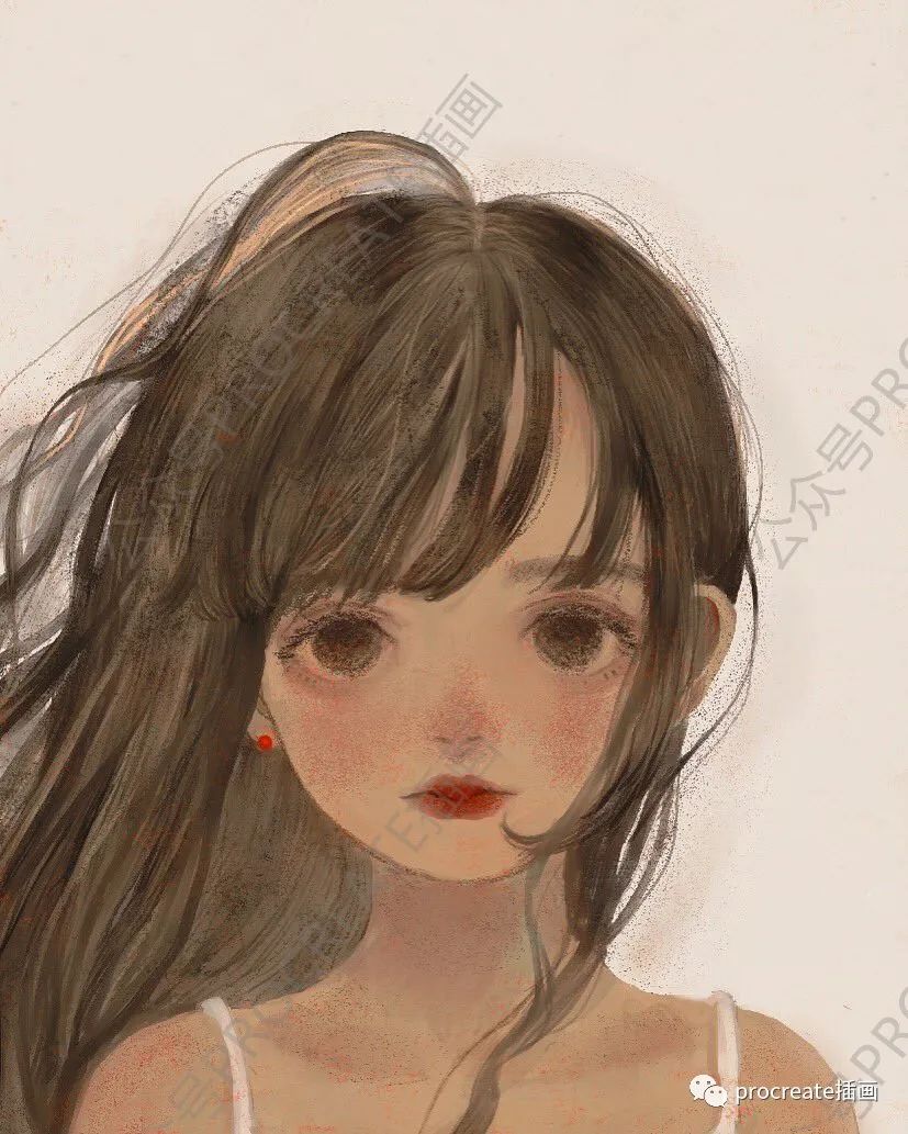 朦胧美感女孩临摹素材47张+独特纹理procreate笔刷20枚【0296】-procreatechahua