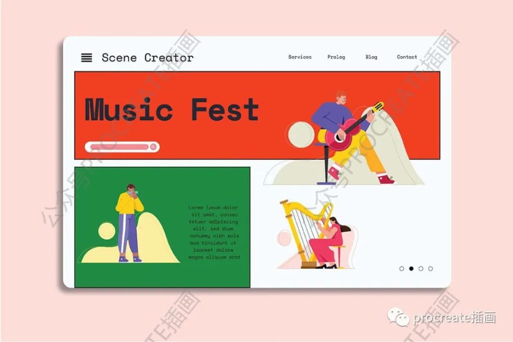 图片[1]-时尚高端个性的高品质抽象音乐节banner海报矢量插画集合【0359】-procreatechahua