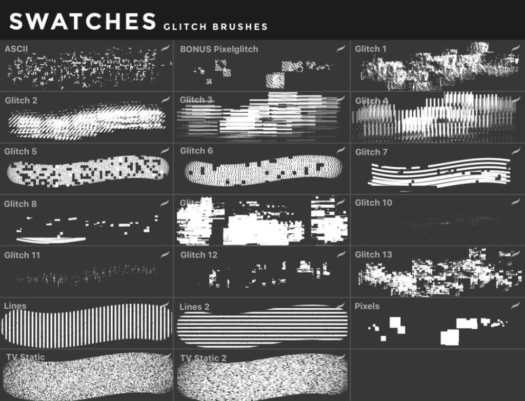 图片[2]-20枚像素电视干扰乱码效果rocreate笔刷20枚像素电视干扰乱码效果【002】-procreatechahua