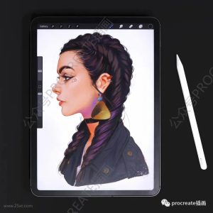 专业的人像插画Procreate笔刷+欧美人像插画素材【0408】-procreatechahua