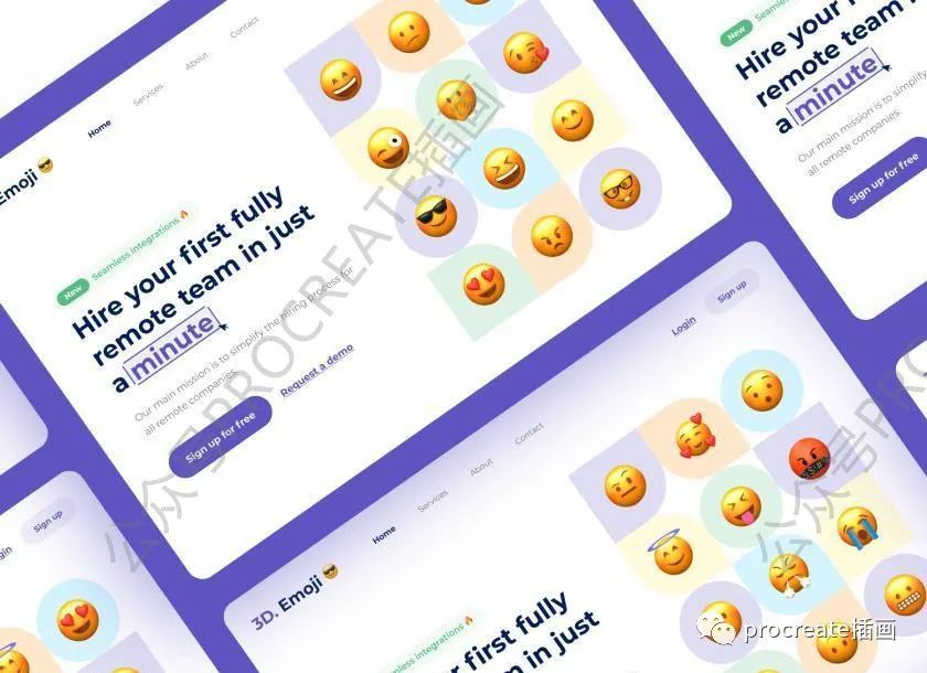 图片[2]-卡通风格的手机聊天emoji表情符号图标3D模型包【0420】-procreatechahua