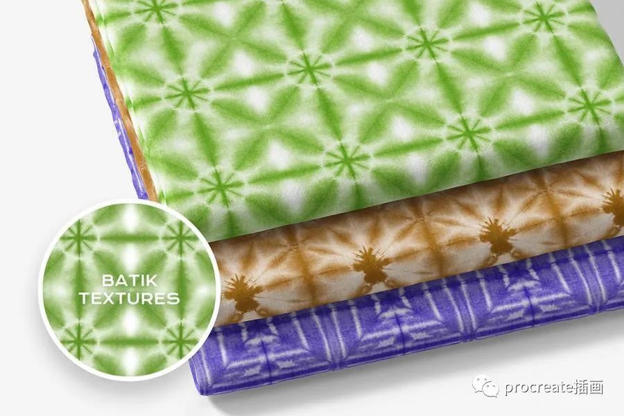 图片[2]-传统蜡染印花染色工艺procreate图案笔刷+色卡【0443】-procreatechahua