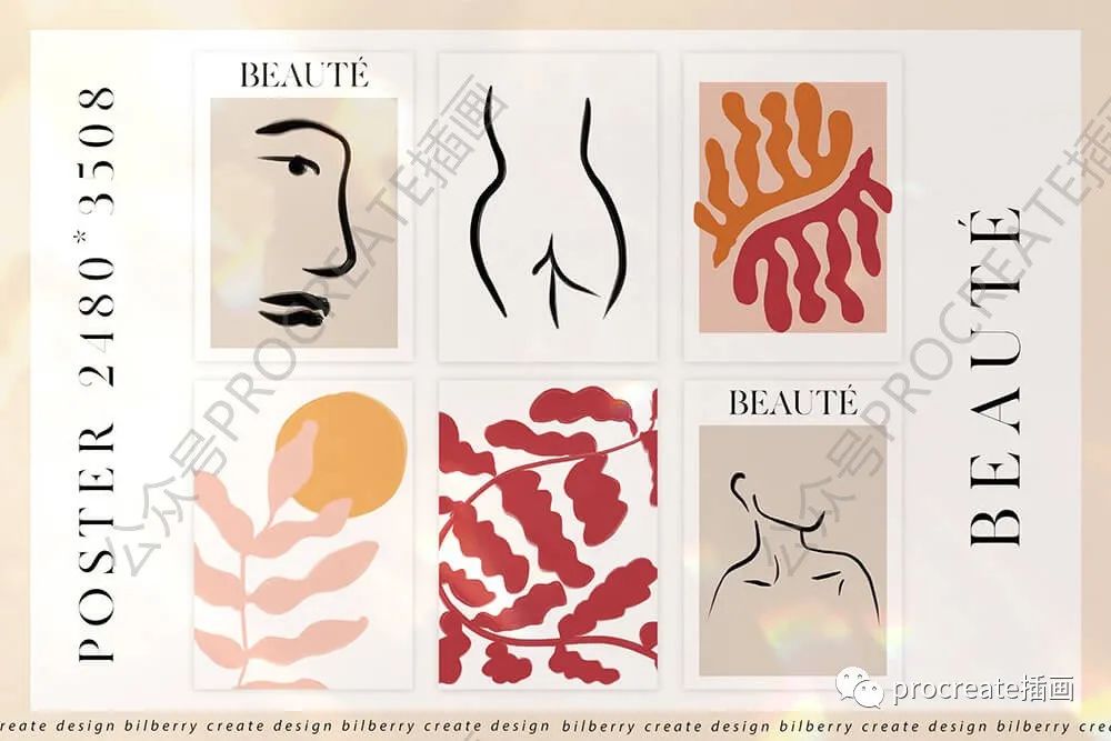 图片[2]-灵感大师抽象形状艺术线条插画套装【0448】-procreatechahua