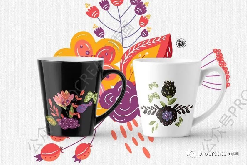 图片[2]-色彩鲜艳的手绘扁平风格的花朵矢量插画素材【0456】-procreatechahua