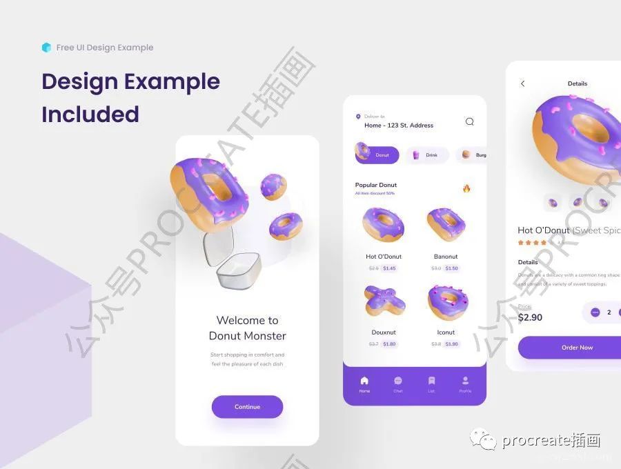 图片[2]-卡通趣味的甜点食物饮料主题的3D立体图标素材【0460】-procreatechahua
