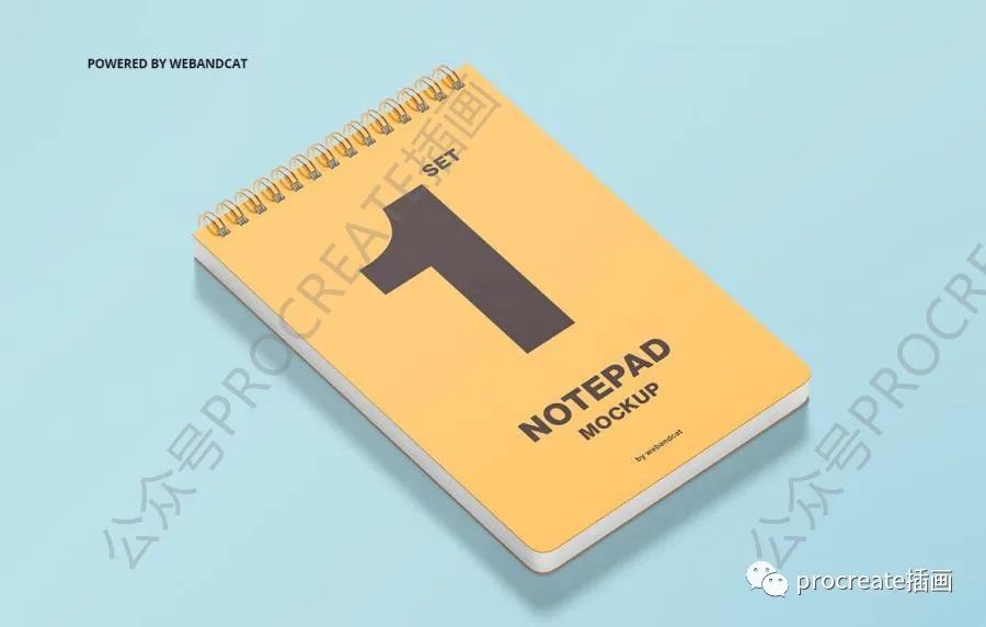 图片[2]-简约风格的线圈记事本笔记本psd样机素材【0470】-procreatechahua