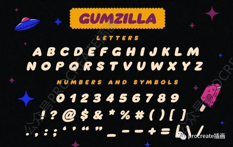 图片[2]-可爱风格的圆胖无衬线大写英文字体【0476】-procreatechahua