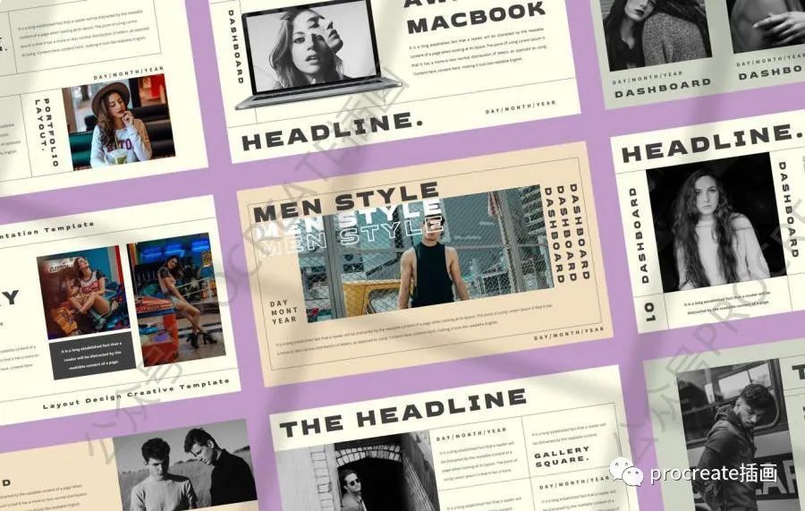 图片[2]-独特大标题复古设计的ppt文稿模板【0481】-procreatechahua