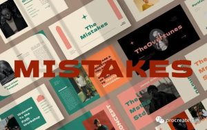 时尚复古风格的多用途PowerPoint模板【0498】-procreatechahua