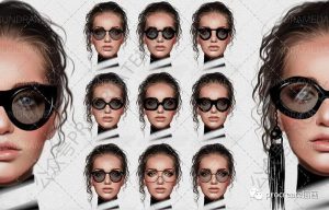 100个不同眼镜造型图案的procreate笔刷【0502】-procreatechahua