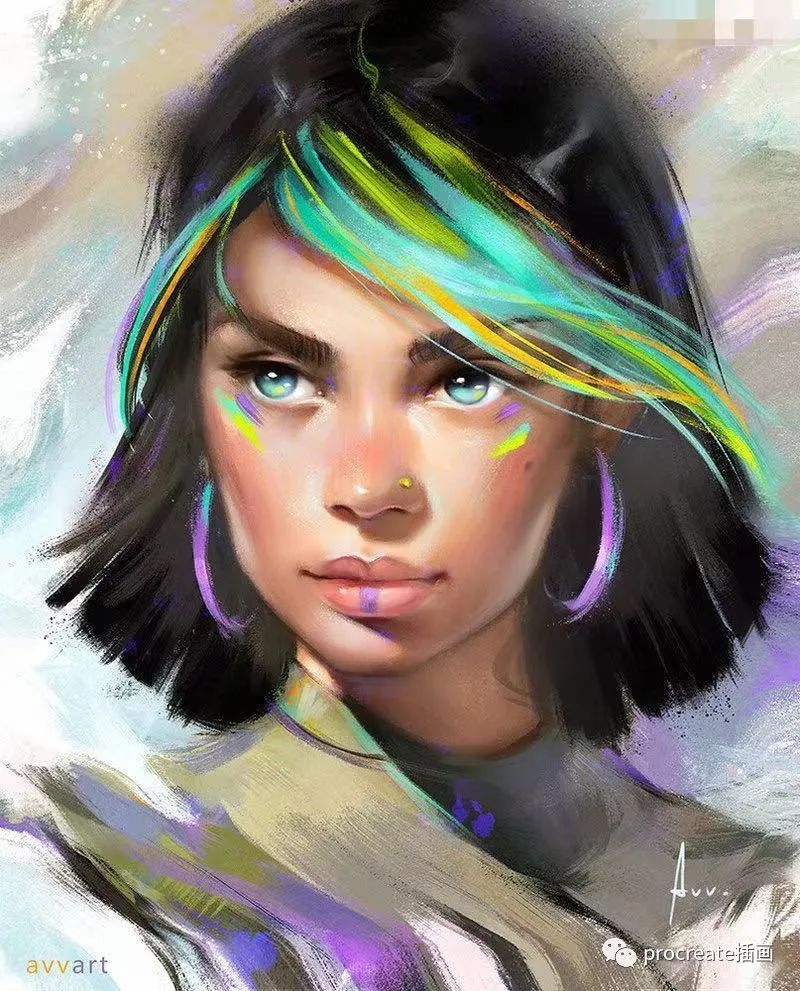 图片[2]-一套avvart大神出品的人像插画procreate厚涂笔刷套装【0515】-procreatechahua