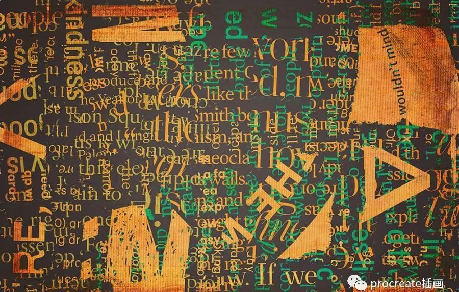 图片[2]-30个抽象主义的个性文字拼贴艺术风格PS笔刷【0538】-procreatechahua