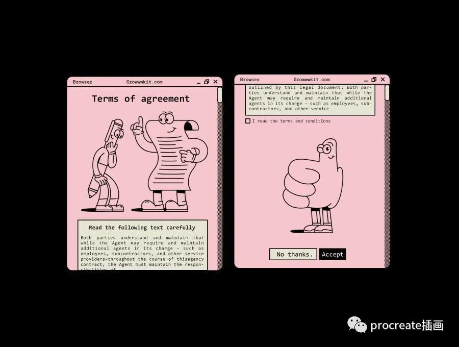 图片[2]-可爱有趣的拟人化办公用品的矢量插画素材【0543】-procreatechahua