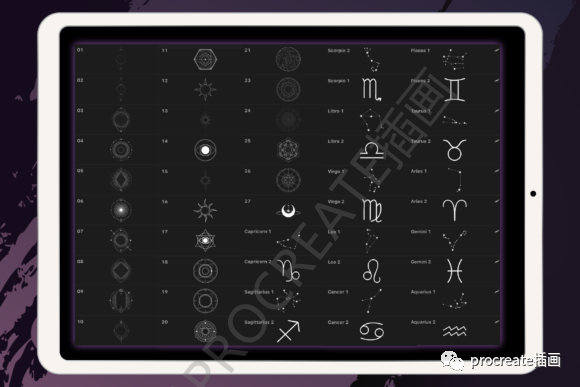 图片[2]-50款宇宙星空几何元素Procreate笔刷【0304】-procreatechahua