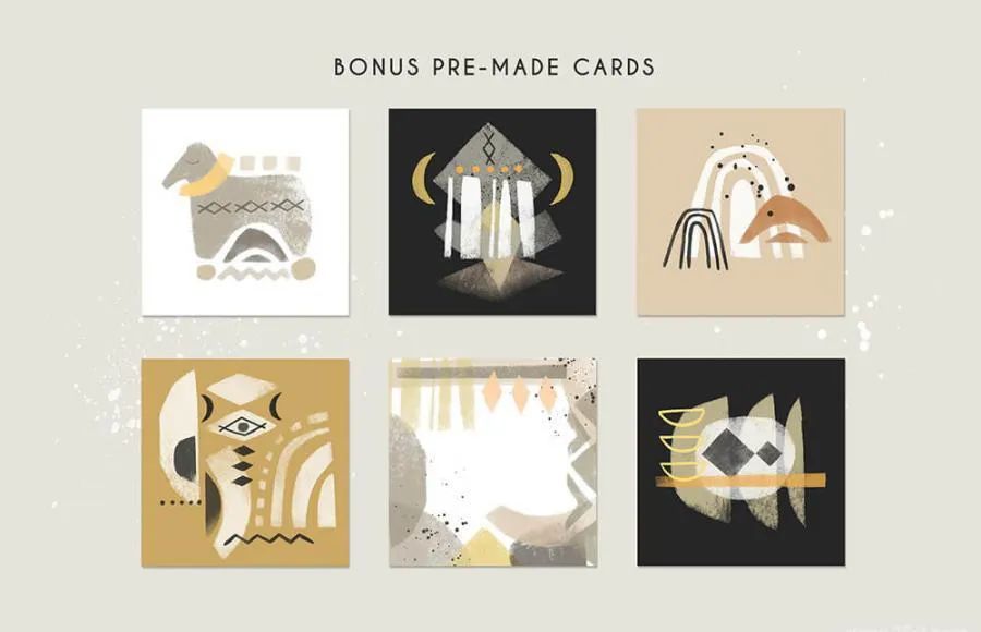 图片[2]-水彩艺术几何装饰图案procreate笔刷【0586】-procreatechahua