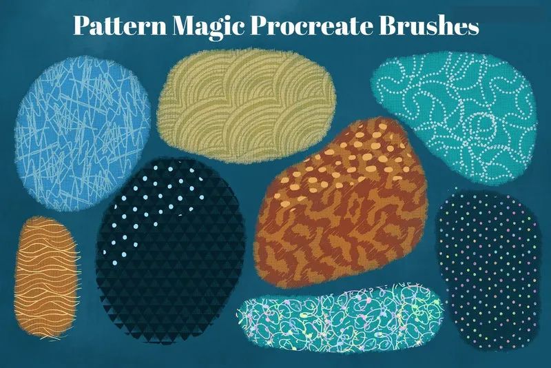 图片[2]-复古奇妙风格的手绘背景图案Procreate笔刷【0596】-procreatechahua