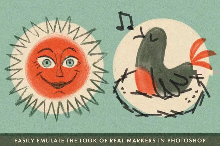 图片[2]-经典的水性马克笔Photoshop笔刷【0598】-procreatechahua