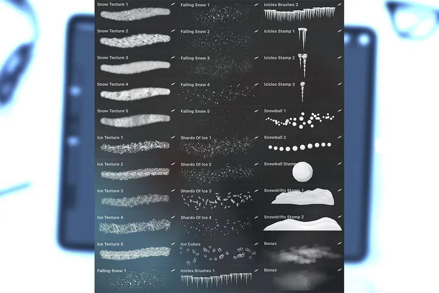 图片[2]-30个冬季圣诞主题的冰雪procreate笔刷【0630】-procreatechahua