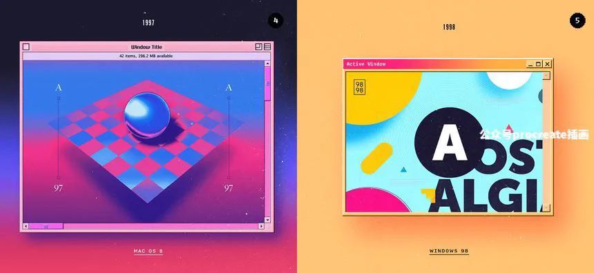 图片[2]-蒸气波风格的复古浏览器窗口网页设计展示样机【0645】-procreatechahua