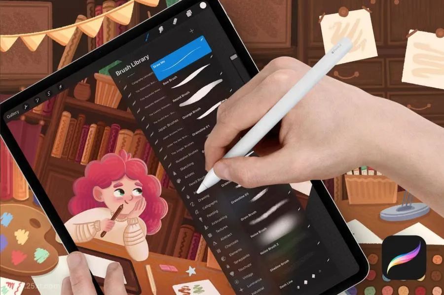 图片[2]-15款儿童插画创作的procreate纹理笔刷和色卡【0672】-procreatechahua