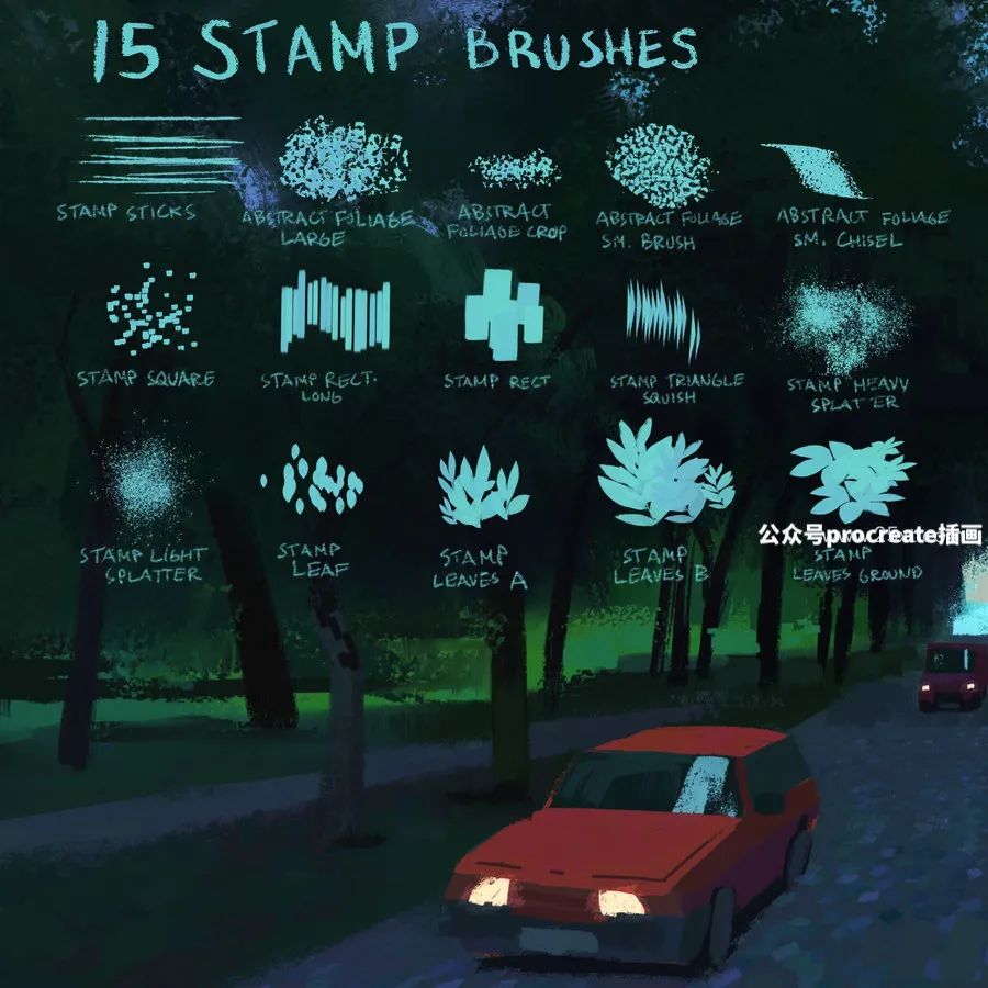 图片[2]-彩铅素描写生的Procreate图案纹理笔刷【0677】-procreatechahua