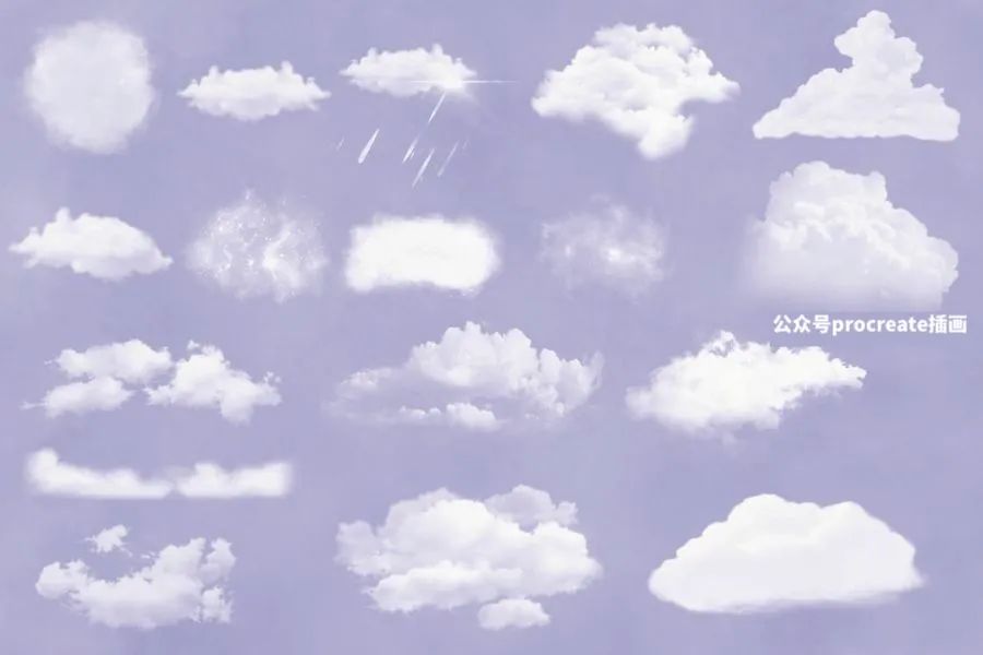 图片[2]-自然真实和抽象的procreate云朵图案笔刷【0698】-procreatechahua