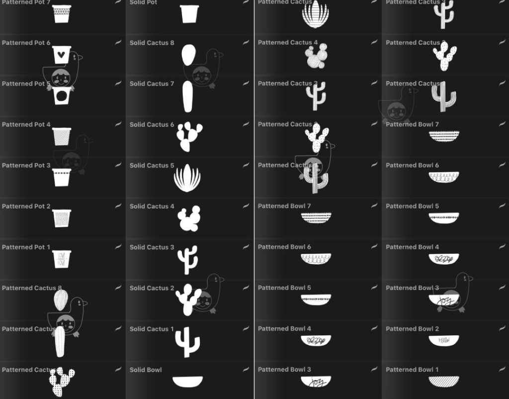 图片[2]-32款可爱卡通盆栽Procreate笔刷【0052】-procreatechahua