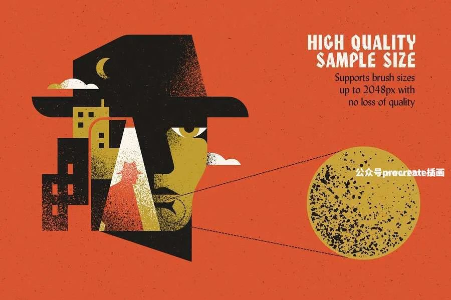 图片[2]-木版画沙砾粉尘阴影细节颗粒感纹理笔刷【0748】-procreatechahua