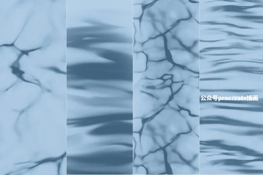 图片[2]-47款水花水波纹质感纹理图案的procreate笔刷【0763】-procreatechahua