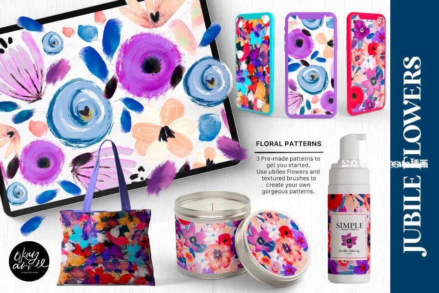 图片[2]-大胆笔触真实油画质感的花卉图案Procreate笔刷【0768】-procreatechahua