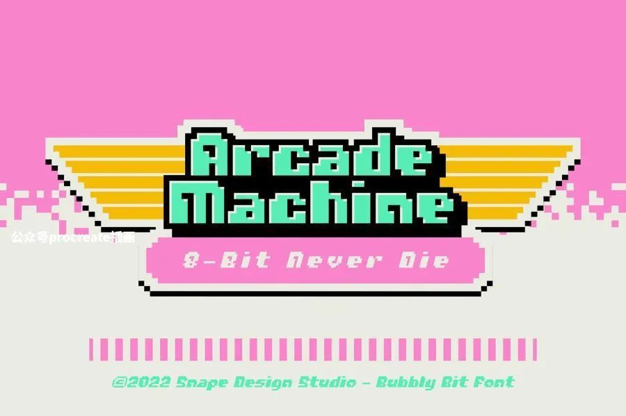 图片[2]-复古可爱的泡泡英文像素装饰字体【0790】-procreatechahua