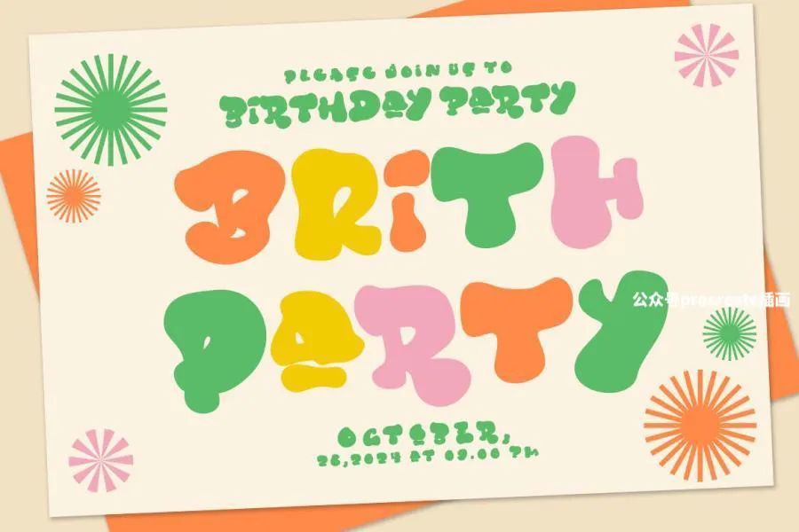 图片[2]-大头笔画俏皮的英文手写儿童卡通字体【0795】-procreatechahua