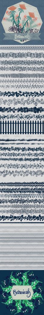 图片[1]-119款手绘自然植被花边形状procreate笔刷【005】-procreatechahua