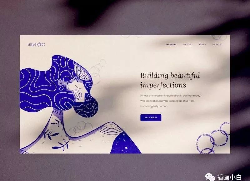 图片[2]-蓝色夸张的手绘女性人物插画素材分享【0069】-procreatechahua