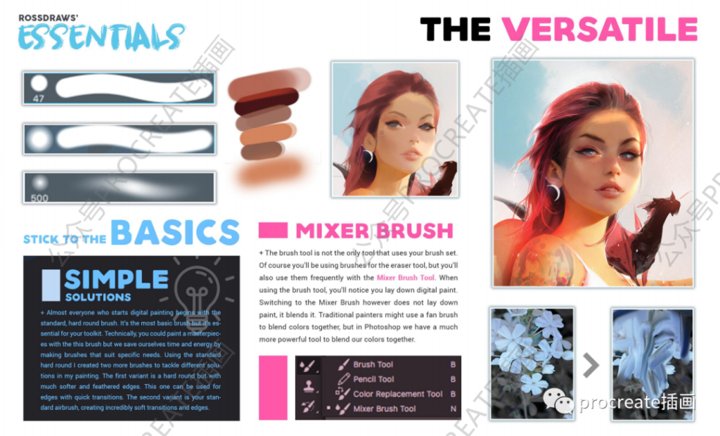 图片[2]-插画师RossDraws常用的ps人像插画笔刷【0414】-procreatechahua