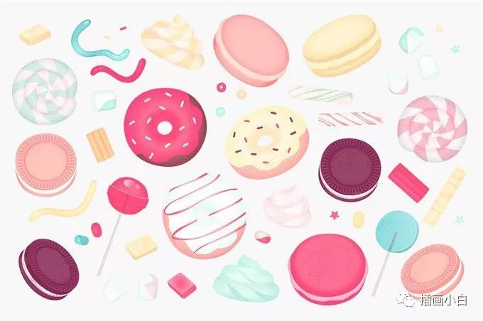 图片[2]-小清新的美食甜品手绘插画素材【0093】-procreatechahua